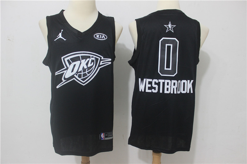 Men Oklahoma City Thunder #0 Westbrook Black 2108 All Stars NBA Jerseys->portland trail blazers->NBA Jersey